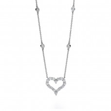 Naszyjnik Tiffany Platinum Heart Pendant z diamentami, wykonany ze srebra 925, w kolorze złotym, dla kobiet, Wielka Brytania