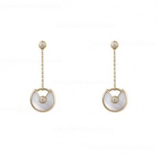 Kolczyki Cartier Amulette de Cartier z białej masy perłowej i diamentów