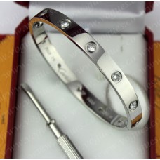 Bransoletka Cartier Love z białego złota z 10 diamentami