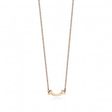 Naszyjnik z wisiorkiem Tiffany T Female Small Glaze Smile Face w kolorze żółtego złota/srebra