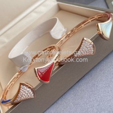 Bransoletka Bvlgari Divas Dream w kolorze czerwonym/zielonym/białym z różowym złotem