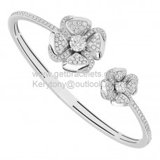 Bransoletka Bvlgari Fiorever z białego złota z dwoma centralnymi diamentami i diamentami Pave – rabat