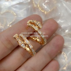 Kolczyki Bvlgari Serpenti Viper z różowego złota z diamentami