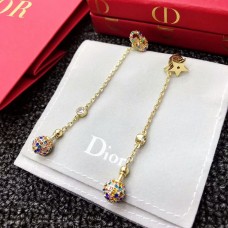 Dior La Petite Tribale Spheroidal Pendant Female Star-CD Asymetryczne kolczyki z mosiądzu wielokolorowe z diamentami