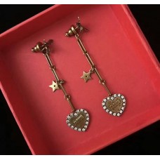 Dior LAmour Avenir Biały kryształ-serce wisiorek mosiężny pszczoła długie kolczyki wiszące Kanada