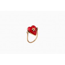 Pierścień obrotowy damski Dior Dioramour Red Heart Star Pattern Gold