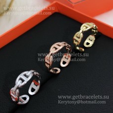 Pierścionek Hermes Chaine DAncre Enchainee z białego/różowego/żółtego złota