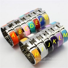 Bransoletka Hermes Clic Clac HH Enamel Multi-Corlored z białego złota MM 18MM Fine Jewelry