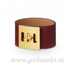 Bransoletka Hermes Kelly Dog Coffee With Gold