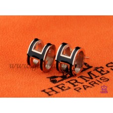 Kolczyki Hermes Pop H Black w kolorze różowego złota