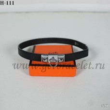 Bransoletka Hermes Rivale Double Wrap w kolorze czarno-srebrnym