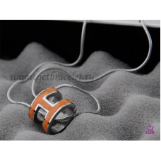 Naszyjnik Hermes 3D Pop “H” z logo Snake Bone Orange w białym złocie