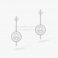 Kolczyki Messika Lucky Move Arrow z diamentami, białe złoto i różowe złoto