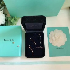 Wisiorek Tiffany T 925 ze srebra z drucianym prętem, damskie kolczyki z motywem T, różowe złoto/srebro, prezent na Walentynki