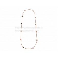 BVLGARI BVLGARI Sautoir w różowym złocie z masą perłową, karneolem, malachitem, lapis lazuli