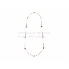 BVLGARI BVLGARI Sautoir w kolorze różowego złota z masą perłową i onyksem