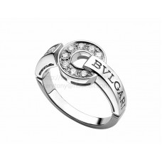 BVLGARI Pierścionek z białego złota z diamentami