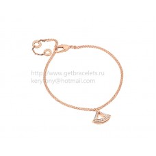 Bransoletka Bvlgari DIVAS Dream Rose Gold Openwork z wisiorkiem w kolorze różowego złota z diamentami Pave