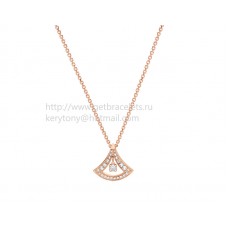 Naszyjnik Bvlgari Divas Dream Rose Gold Openwork z centralnym diamentem i diamentami Pave