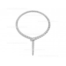 Naszyjnik Bvlgari Serpenti z 18-karatowego białego złota z pełnym diamentowym wysadzaniem