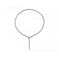 Naszyjnik Bvlgari Serpenti Viper Slim z 18-karatowego białego złota z pełnym diamentowym pavem