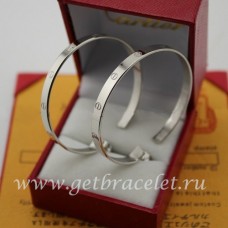 Kolczyki Cartier Love z białego złota B8028300