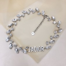 Naszyjnik Christian Dior Silver JADIOR Charm Marquise Diamonds dla kobiet z białym kryształem