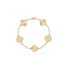 Bransoletka Van Cleef Arpels Alhambra 5 motywów Żółte złoto z diamentami