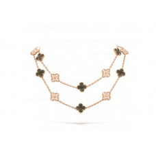 Van Cleef Arpels Alhambra Długi naszyjnik 20 motywów Szara masa perłowa z diamentami