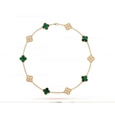 Naszyjnik Van Cleef Arpels Perlee Alhambra 10 motywów z diamentami