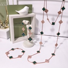  Van Cleef Arpels Alhambra z diamentami i malachitem