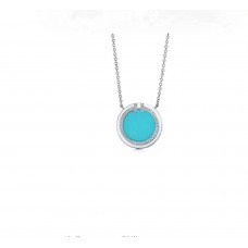 Naszyjnik Tiffany T Silver Diamonds Turquoise Circle z wisiorkiem HK