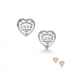 Kolczyki Tiffany Heart Love z diamentami, damska biżuteria