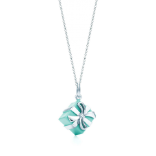  Naszyjnik z zawieszką Tiffany Blue Box Charm ze srebra próby 925, biżuteria damska