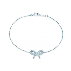 Bransoletka Tiffany Bow z różowego złota i srebra, wisiorek z diamentami