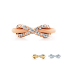 Pierścionek Tiffany Infinity z różowego złota, nowoczesna biżuteria amerykańska