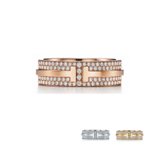 Pierścionek Tiffany T z dwoma diamentami w srebrze próby 925