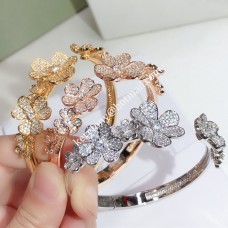 Bransoletka Van Cleef Arpels Frivole – 1 7 kwiatów, żółte złoto/białe złoto/różowe złoto z diamentem