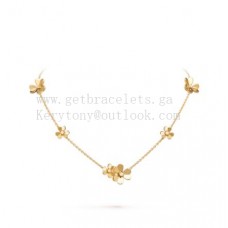 Naszyjnik Van Cleef Arpels Frivole z 9 kwiatami i diamentami, żółte złoto/białe złoto/różowe złoto