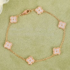 Bransoletka Van Cleef Arpels Sweet Alhambra 6 motywów w kolorze różowego złota z diamentami