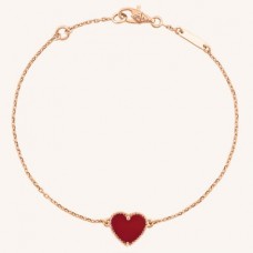 Bransoletka Van Cleef Arpels Sweet Alhambra Heart z różowego złota z karneolem