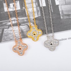 Wisiorek Van Cleef Arpels Sweet Alhambra z diamentami, żółte złoto/różowe złoto/białe złoto