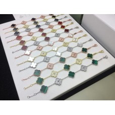 Bransoletka Van Cleef Arpels Alhambra 5 motywów z masy perłowej i diamentów